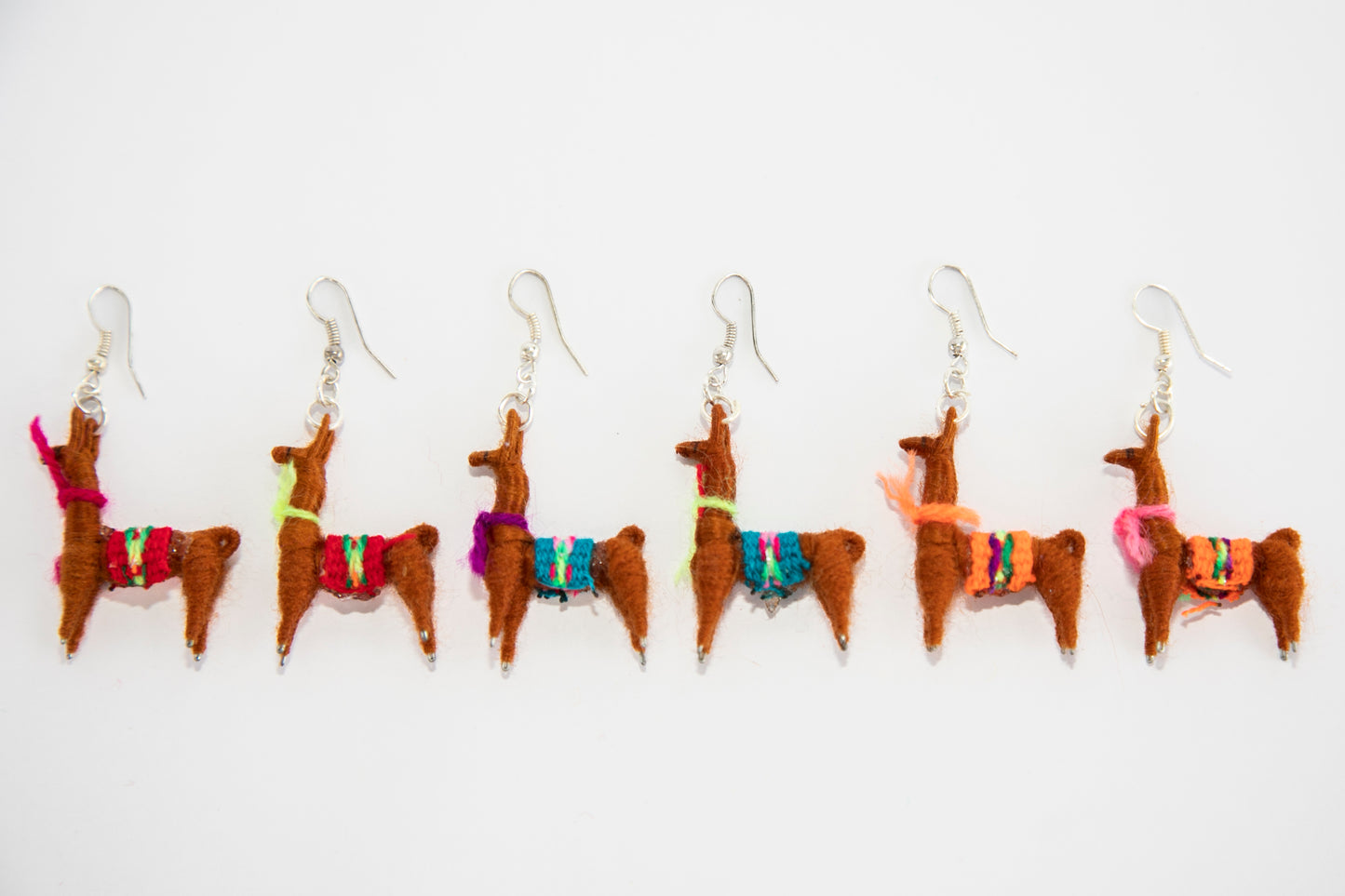 Peruvian Brown Llama Earrings Facing Left