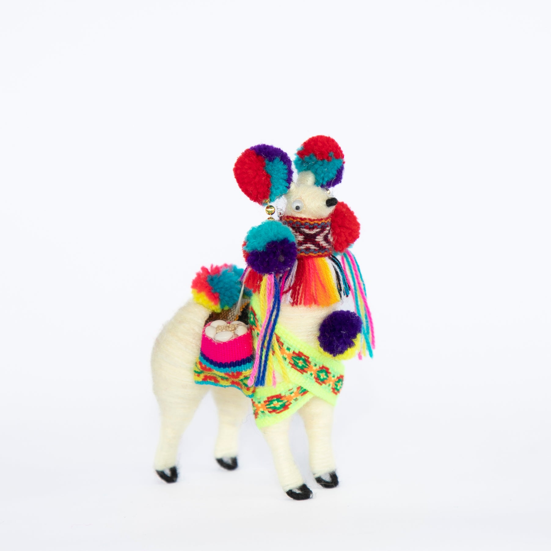 Peruvian Festive Llama Figurine Facing Right