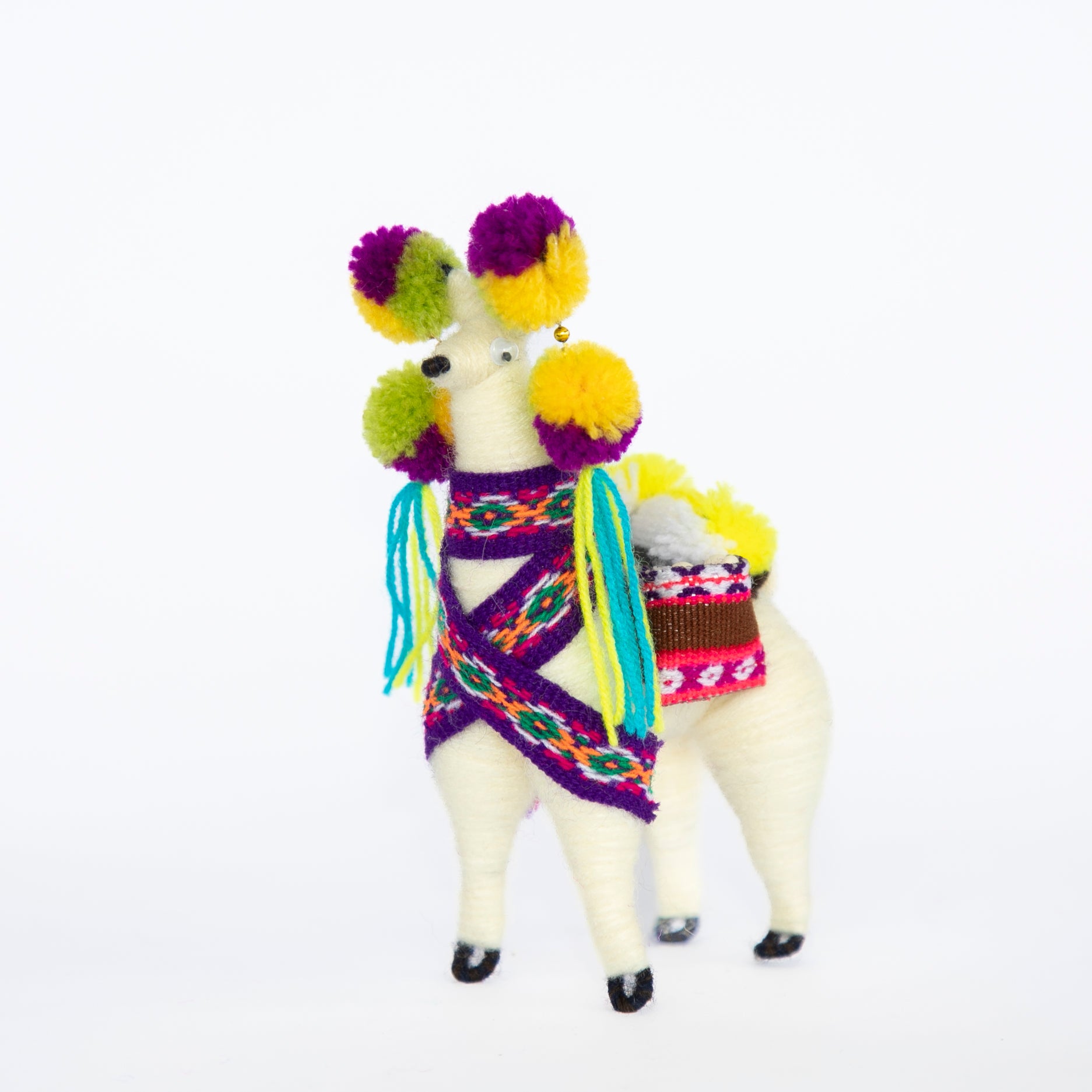 Peruvian Llama Festive Figurine Facing Left