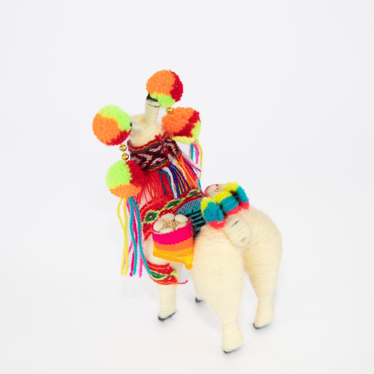Back Angle of Festive Llama Figurine 