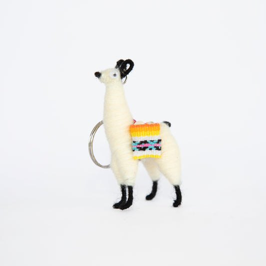 Peruvian Tiny Llama Keychain Facing Left