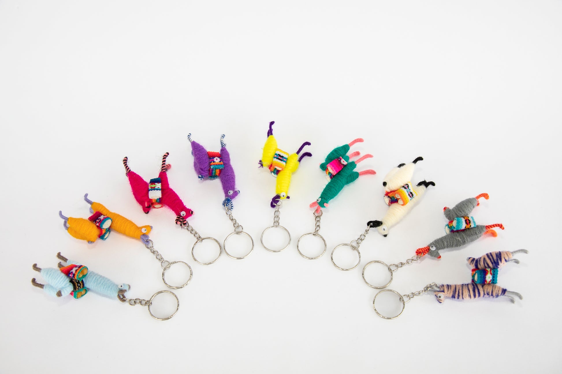 Multi-Colored Tiny Llama Keychain Half Circle (Top)