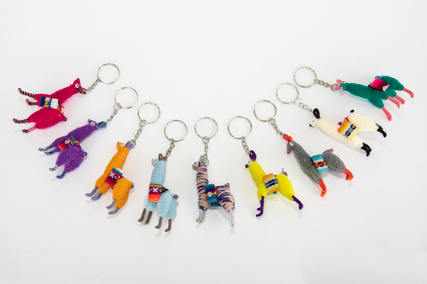Multi-Colored Tiny Llama Keychain Half Circle (Bottom)