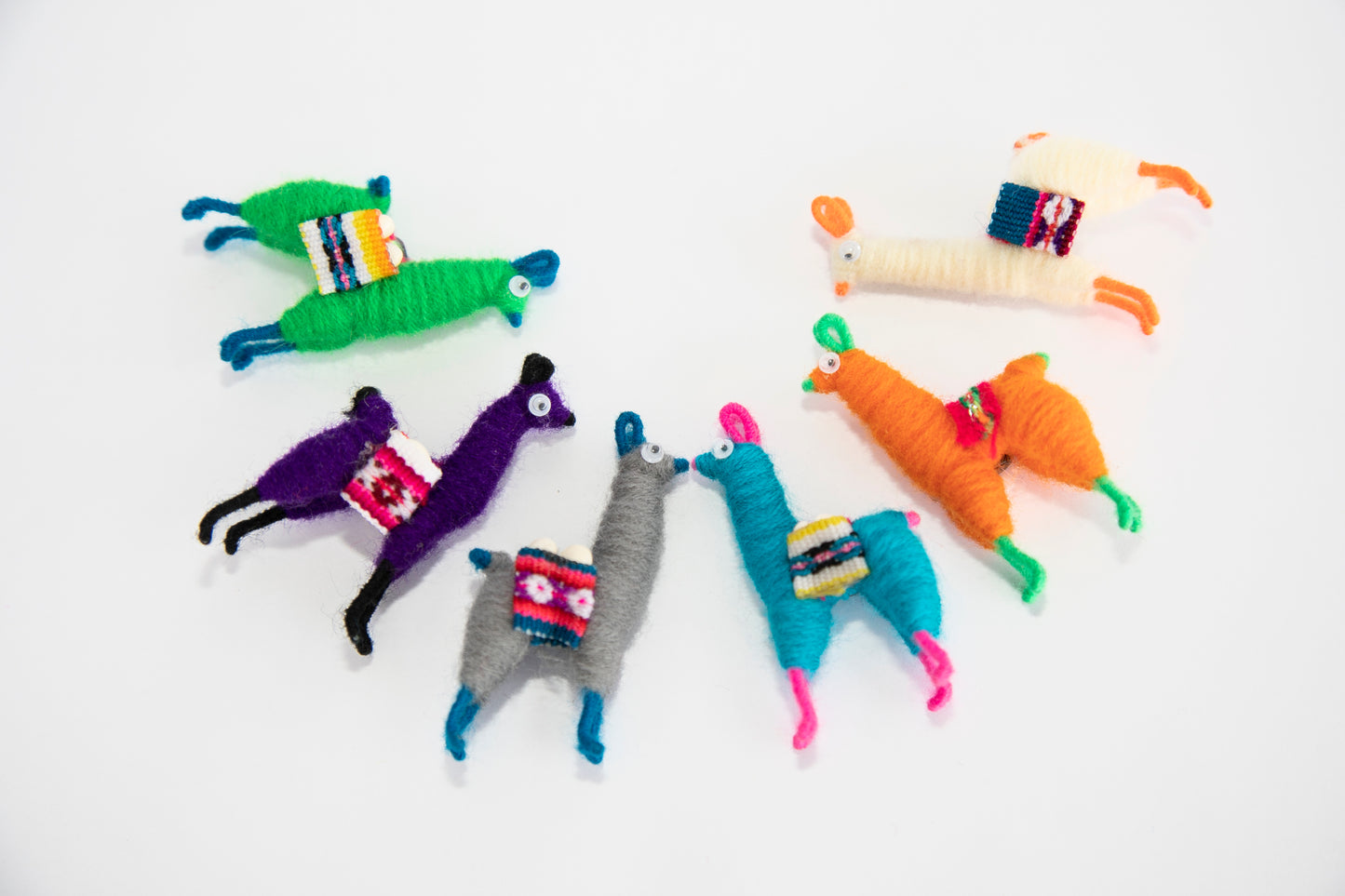 Tiny Peruvian Llama Magnets Forming a Semi Circle (Bottom)